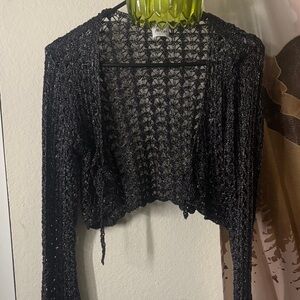 Princess Polly Black Open-Knit Cardigan